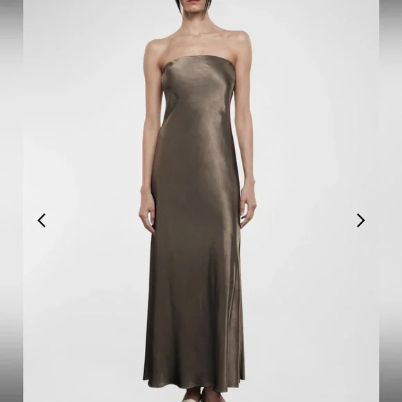 enza costa satin dress Enza Costa Satin Bias Dress - Shiitake